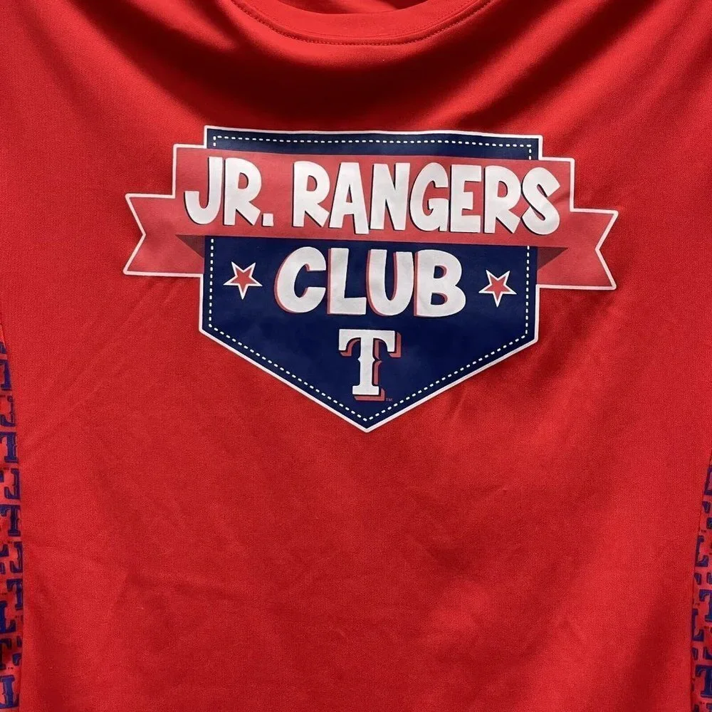 TEXAS Jr RANGERS Club Boys Sport JERSEY Shirt Youth XL MLB Baseball Athletic - Picture 6 of 6